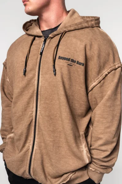 NEBBIA • NEBBIA Felpa con zip GYM BRO marrone • Nebshop.it 2