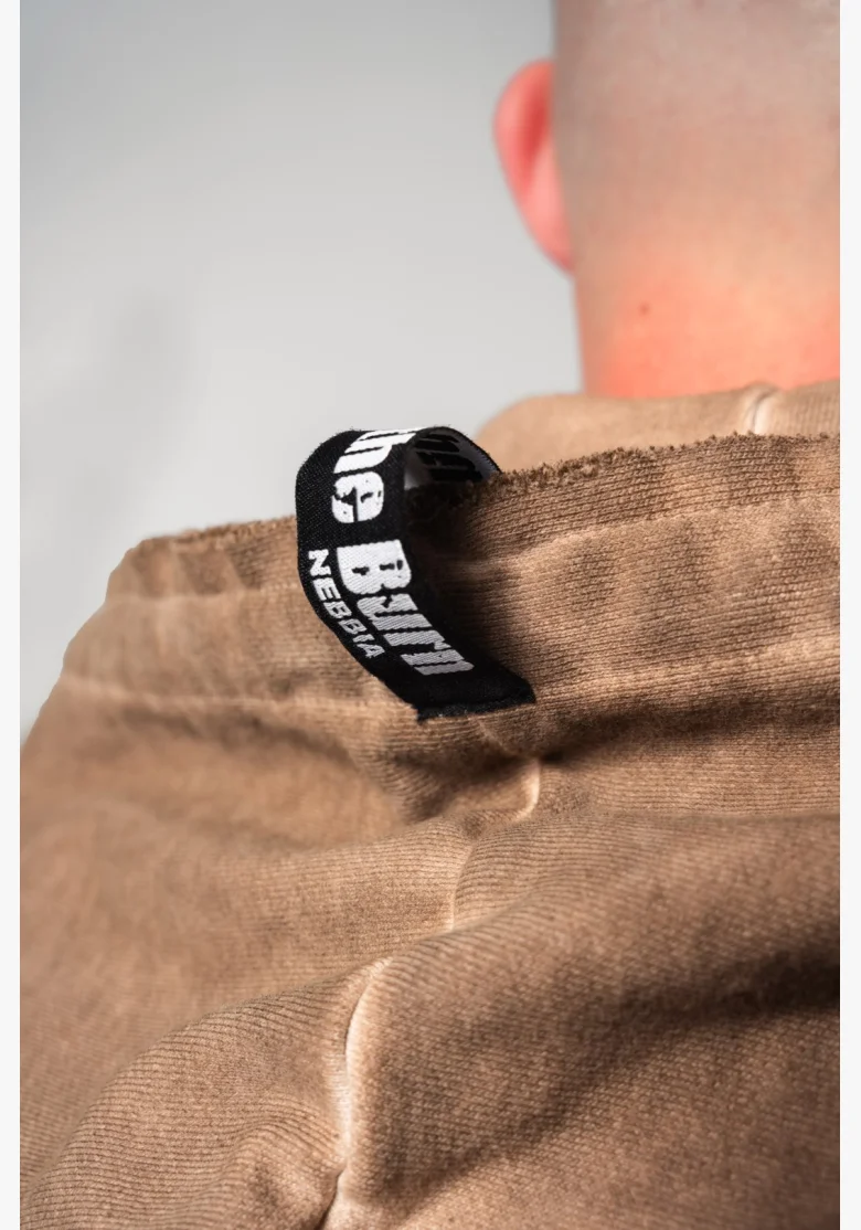 NEBBIA • NEBBIA Felpa con zip GYM BRO marrone • Nebshop.it