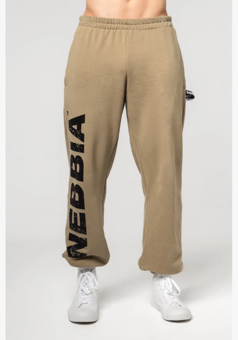 NEBBIA • NEBBIA Pantaloni baggy con tasche GYM BRO verdi • Nebshop.cz