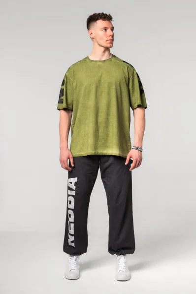 NEBBIA • NEBBIA T-shirt over-size lavato LIFTING CLUB verde • Nebshop.cz