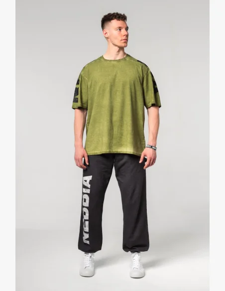 NEBBIA • NEBBIA T-shirt over-size lavato LIFTING CLUB verde • Nebshop.cz
