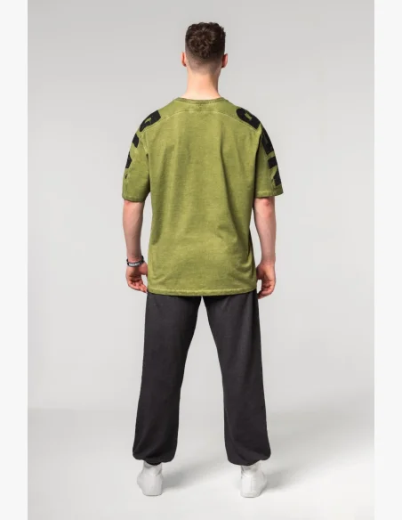 NEBBIA • NEBBIA T-shirt over-size lavato LIFTING CLUB verde • Nebshop.cz