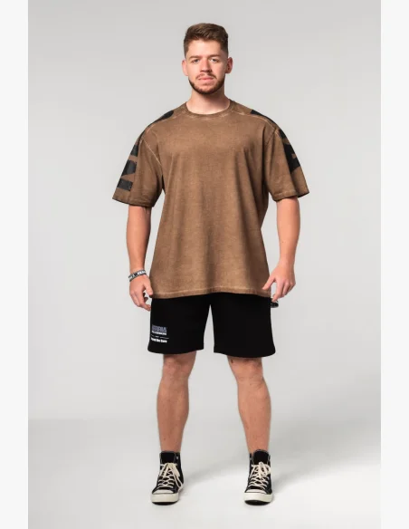 NEBBIA • NEBBIA Maglietta oversized lavata LIFTING CLUB marrone • Nebshop.it