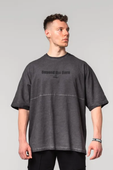 NEBBIA • NEBBIA T-shirt oversize lavato NO SHORTCUTS nero • Nebshop.it