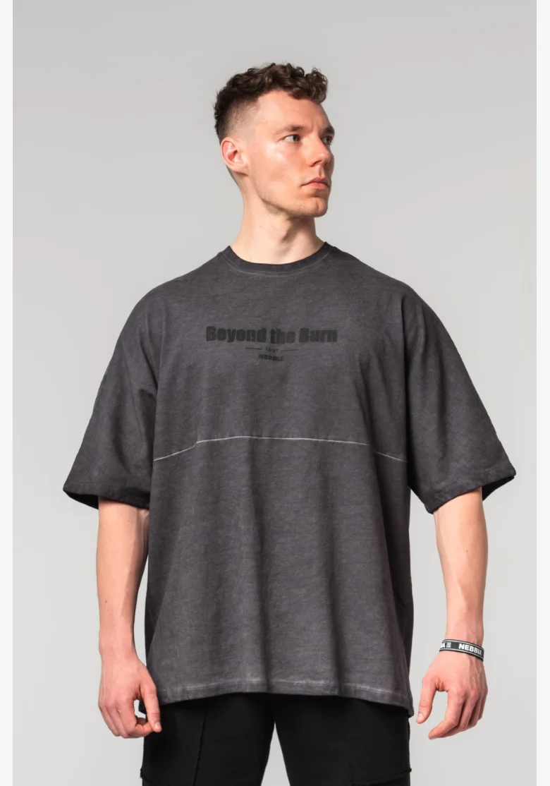 NEBBIA • NEBBIA T-shirt oversize lavato NO SHORTCUTS nero • Nebshop.it