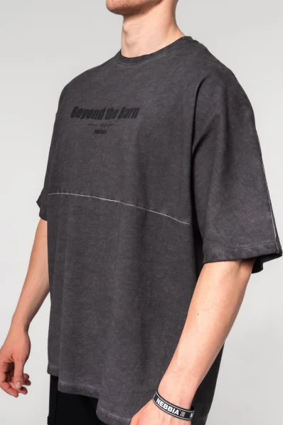 NEBBIA • NEBBIA T-shirt oversize lavato NO SHORTCUTS nero • Nebshop.it 2