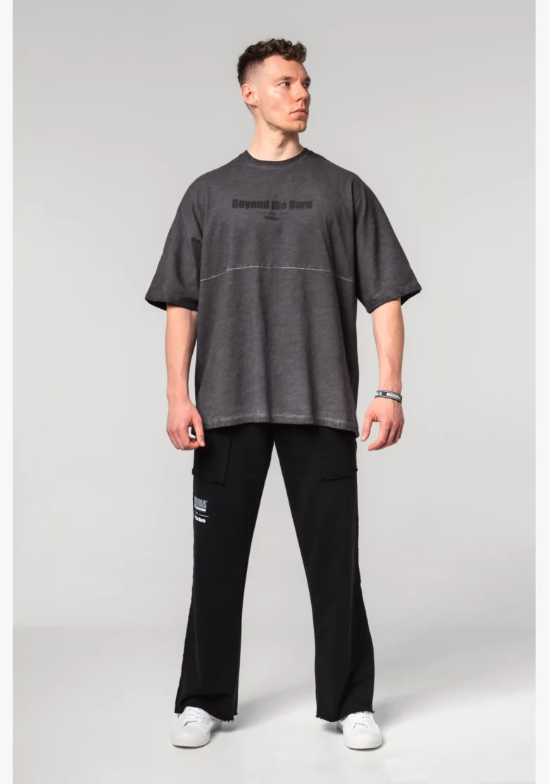 NEBBIA • NEBBIA T-shirt oversize lavato NO SHORTCUTS nero • Nebshop.it