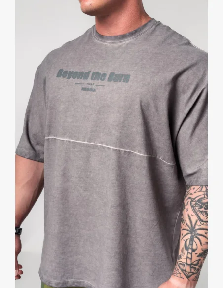 NEBBIA • NEBBIA Tričko oversize Washed-off NO SHORTCUTS grigio • Nebshop.cz