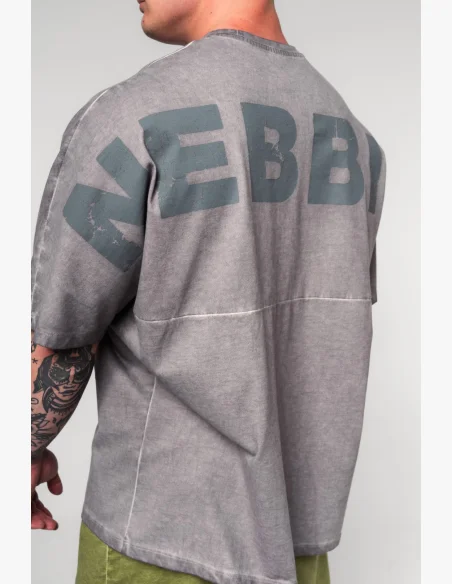 NEBBIA • NEBBIA Tričko oversize Washed-off NO SHORTCUTS grigio • Nebshop.cz