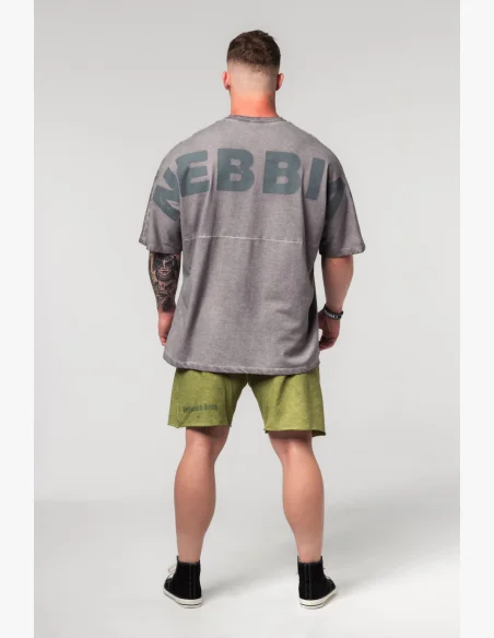 NEBBIA • NEBBIA Tričko oversize Washed-off NO SHORTCUTS grigio • Nebshop.cz