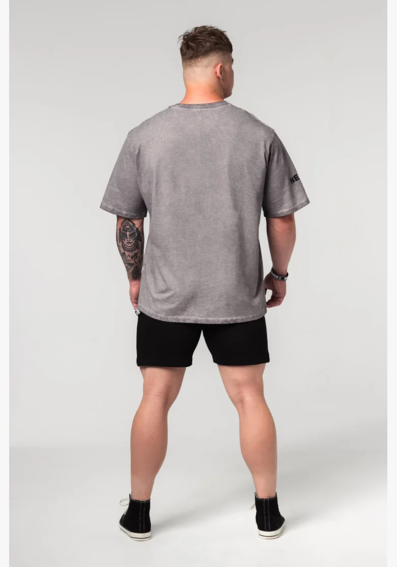 NEBBIA • NEBBIA Maglietta pesante in cotone lavato GRIND grigia • Nebshop.cz