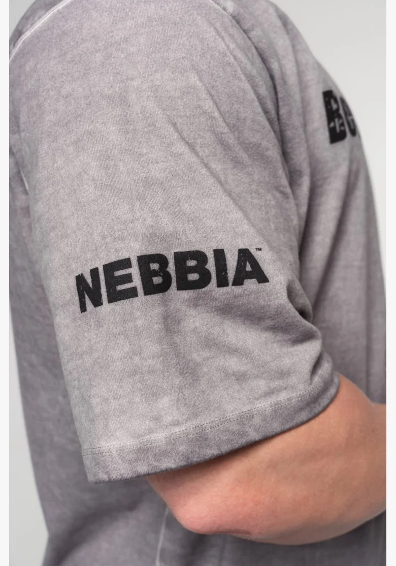 NEBBIA • NEBBIA Maglietta pesante in cotone lavato GRIND grigia • Nebshop.cz