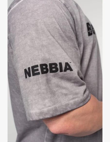 NEBBIA • NEBBIA Maglietta pesante in cotone lavato GRIND grigia • Nebshop.cz