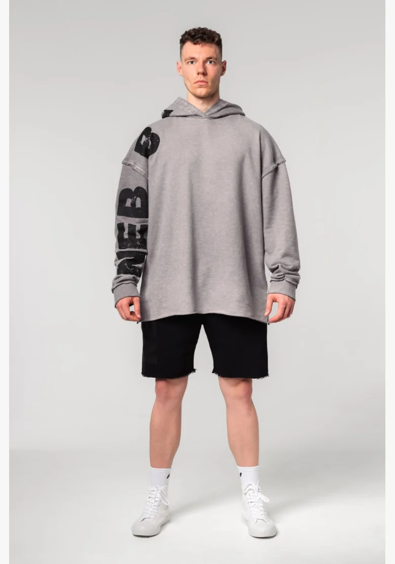 NEBBIA • NEBBIA Mikina oversized s kapucí NO BS šedá • Nebshop.cz
