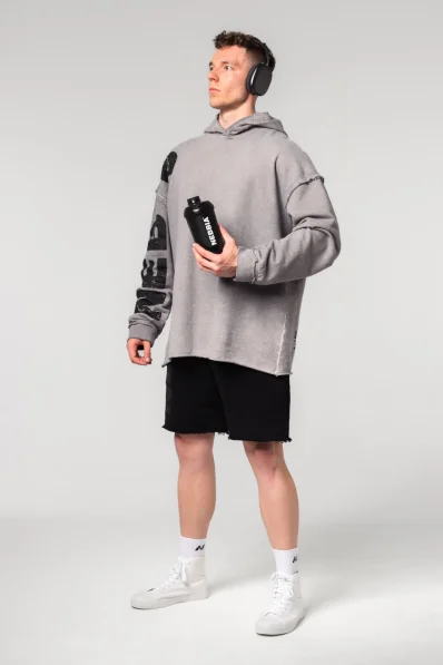 NEBBIA • NEBBIA Mikina oversized s kapucí NO BS šedá • Nebshop.cz 2