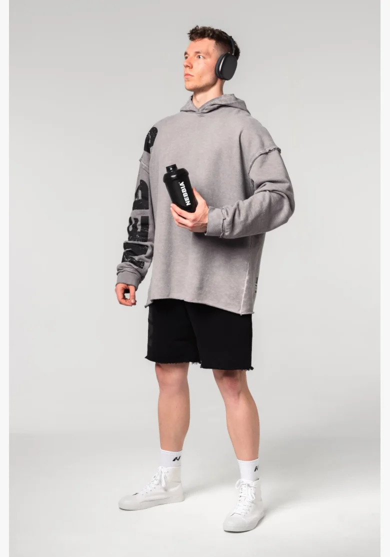 NEBBIA • NEBBIA Mikina oversized s kapucí NO BS šedá • Nebshop.cz