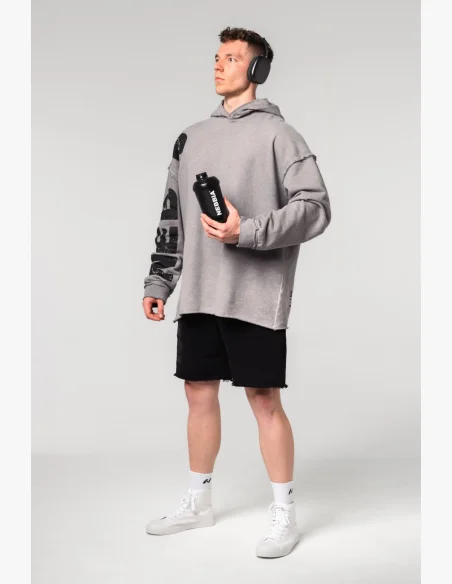 NEBBIA • NEBBIA Mikina oversized s kapucí NO BS šedá • Nebshop.cz