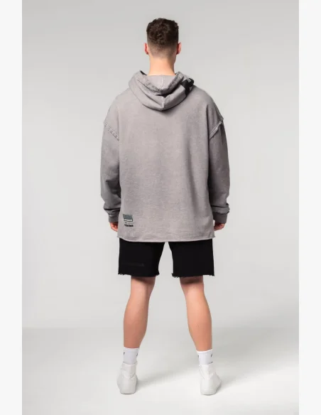 NEBBIA • NEBBIA Mikina oversized s kapucí NO BS šedá • Nebshop.cz