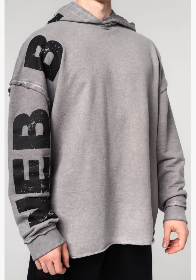NEBBIA • NEBBIA Mikina oversized s kapucí NO BS šedá • Nebshop.cz