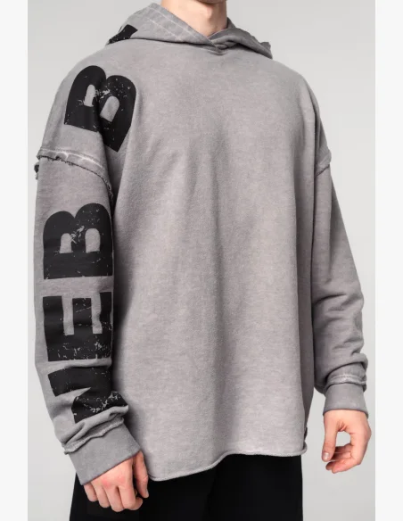 NEBBIA • NEBBIA Mikina oversized s kapucí NO BS šedá • Nebshop.cz