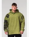 La felpa extra oversized con cappuccio ti ingrandirà otticamente. La cucitura "raw" incompleta porta un'atmosfera iconica degli anni '90 in palestra.