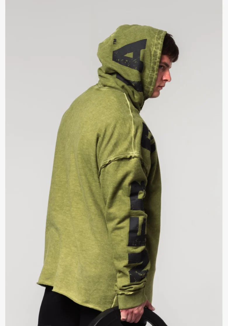 NEBBIA • NEBBIA Felpa oversize con cappuccio NO BS verde • Nebshop.cz
