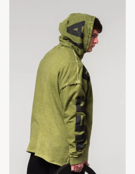 NEBBIA • NEBBIA Felpa oversize con cappuccio NO BS verde • Nebshop.cz