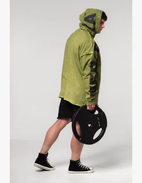 NEBBIA • NEBBIA Felpa oversize con cappuccio NO BS verde • Nebshop.cz