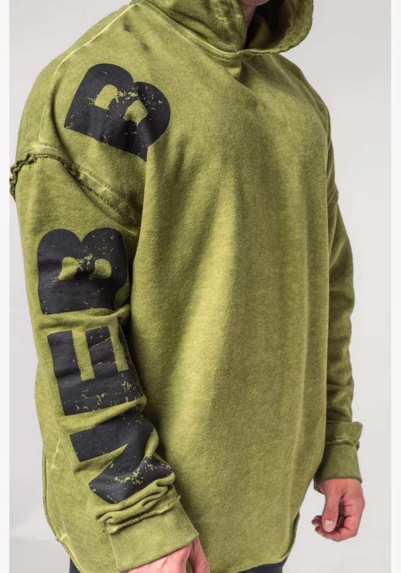 NEBBIA • NEBBIA Felpa oversize con cappuccio NO BS verde • Nebshop.cz