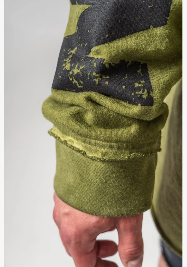 NEBBIA • NEBBIA Felpa oversize con cappuccio NO BS verde • Nebshop.cz