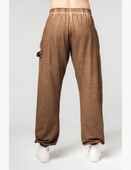 NEBBIA • NEBBIA Pantaloni baggy lavati con tasche GYM BRO marroni • Nebshop.cz