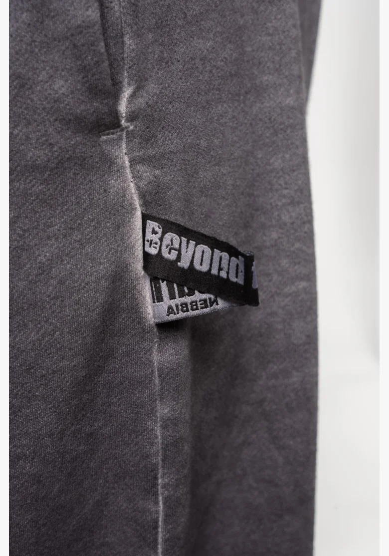 NEBBIA • NEBBIA Pantaloni baggy larghi Washed-off con tasche GYM BRO neri • Nebshop.it