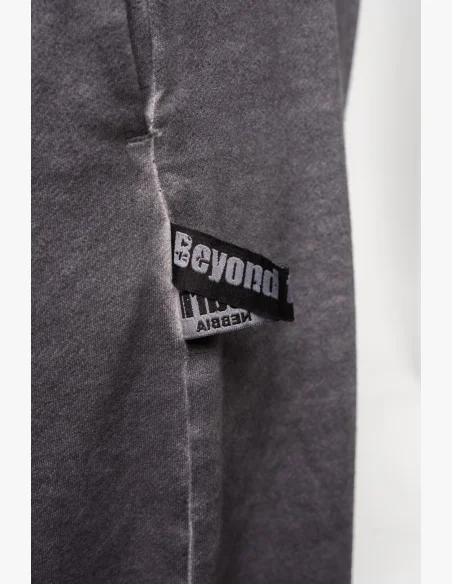 NEBBIA • NEBBIA Pantaloni baggy larghi Washed-off con tasche GYM BRO neri • Nebshop.it