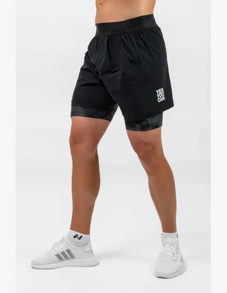 NEBBIA • NEBBIA Shorts Compressivi 2in1 con Tasche per Mobile PERFORMANCE nere • Nebshop.it