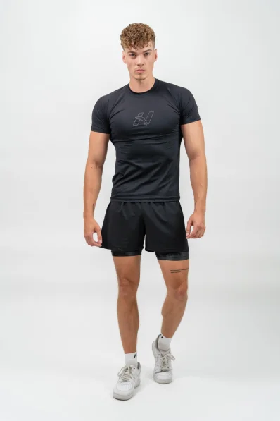 NEBBIA • NEBBIA Maglia Sportiva Compressiva ENDURANCE nera • Nebshop.it
