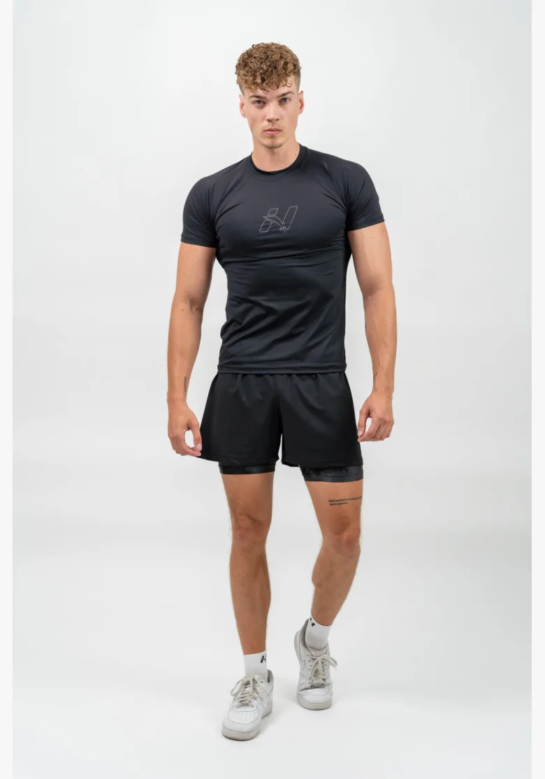 NEBBIA • NEBBIA Maglia Sportiva Compressiva ENDURANCE nera • Nebshop.it