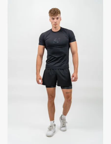 NEBBIA • NEBBIA Maglia Sportiva Compressiva ENDURANCE nera • Nebshop.it