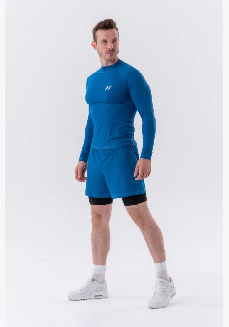 NEBBIA • NEBBIA Pantaloni corti a doppio strato con tasche per cellulare blu • Nebshop.cz