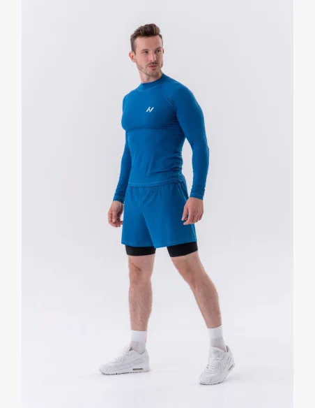 NEBBIA • NEBBIA Pantaloni corti a doppio strato con tasche per cellulare blu • Nebshop.cz