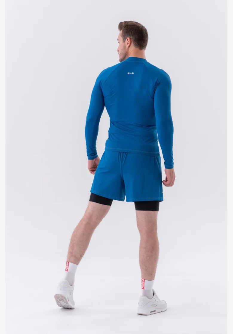 NEBBIA • NEBBIA Pantaloni corti a doppio strato con tasche per cellulare blu • Nebshop.cz