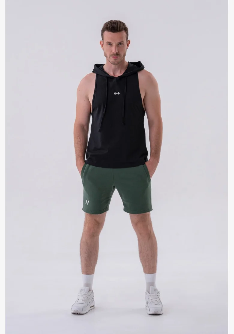 NEBBIA • NEBBIA Fitness canotta con cappuccio nera • Nebshop.cz