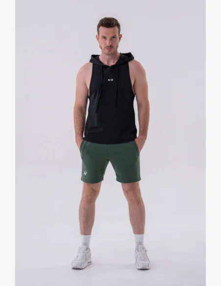NEBBIA • NEBBIA Fitness canotta con cappuccio nera • Nebshop.cz