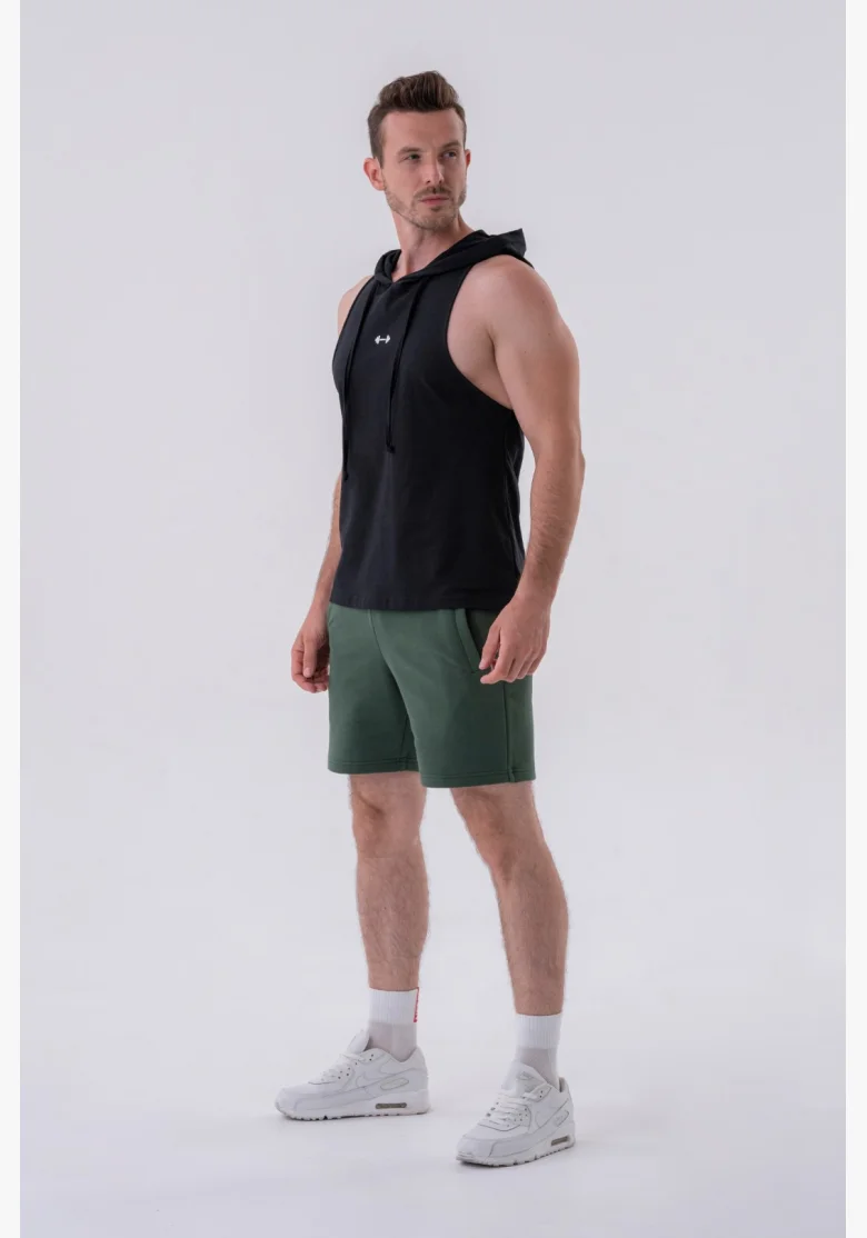 NEBBIA • NEBBIA Fitness canotta con cappuccio nera • Nebshop.cz
