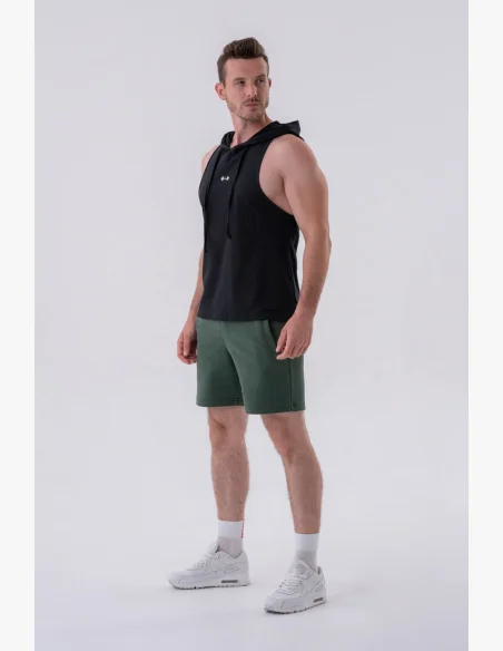 NEBBIA • NEBBIA Fitness canotta con cappuccio nera • Nebshop.cz