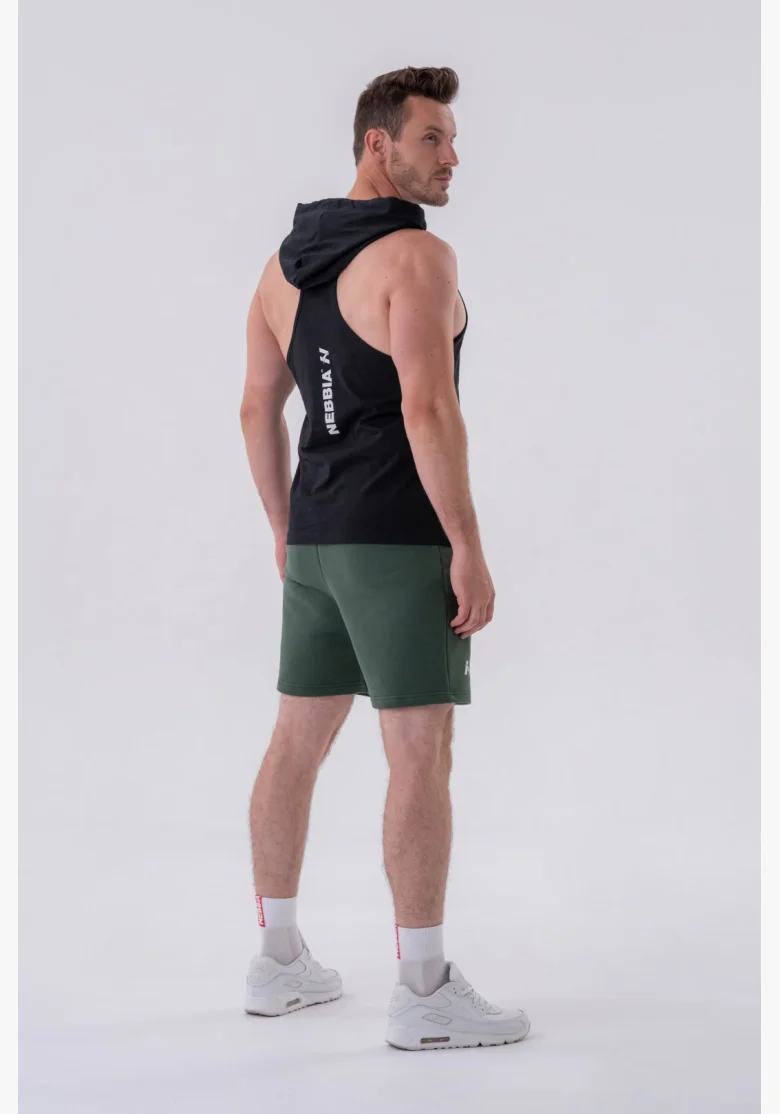 NEBBIA • NEBBIA Fitness canotta con cappuccio nera • Nebshop.cz