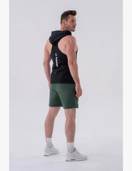 NEBBIA • NEBBIA Fitness canotta con cappuccio nera • Nebshop.cz