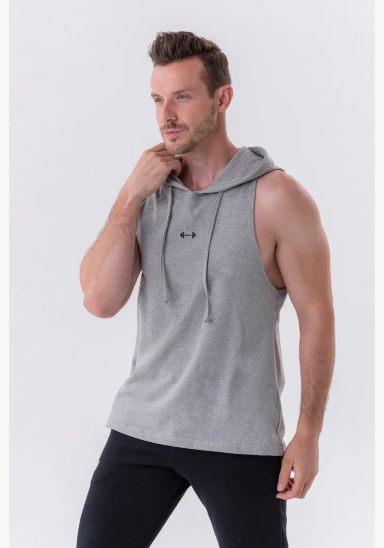 NEBBIA • Canotta Fitness NEBBIA con cappuccio grigia • Nebshop.cz