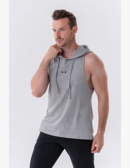 NEBBIA • Canotta Fitness NEBBIA con cappuccio grigia • Nebshop.cz