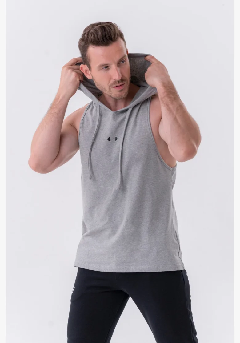 NEBBIA • Canotta Fitness NEBBIA con cappuccio grigia • Nebshop.cz