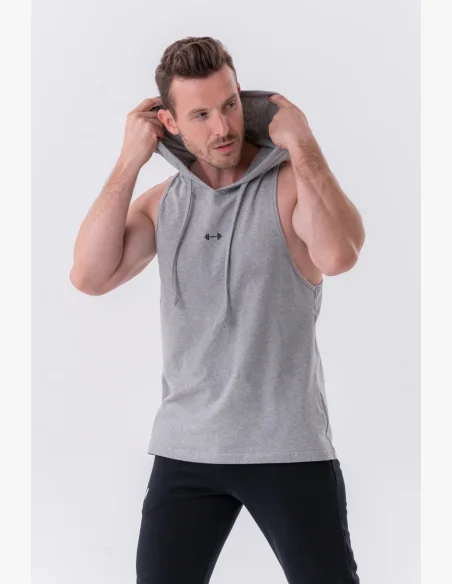 NEBBIA • Canotta Fitness NEBBIA con cappuccio grigia • Nebshop.cz